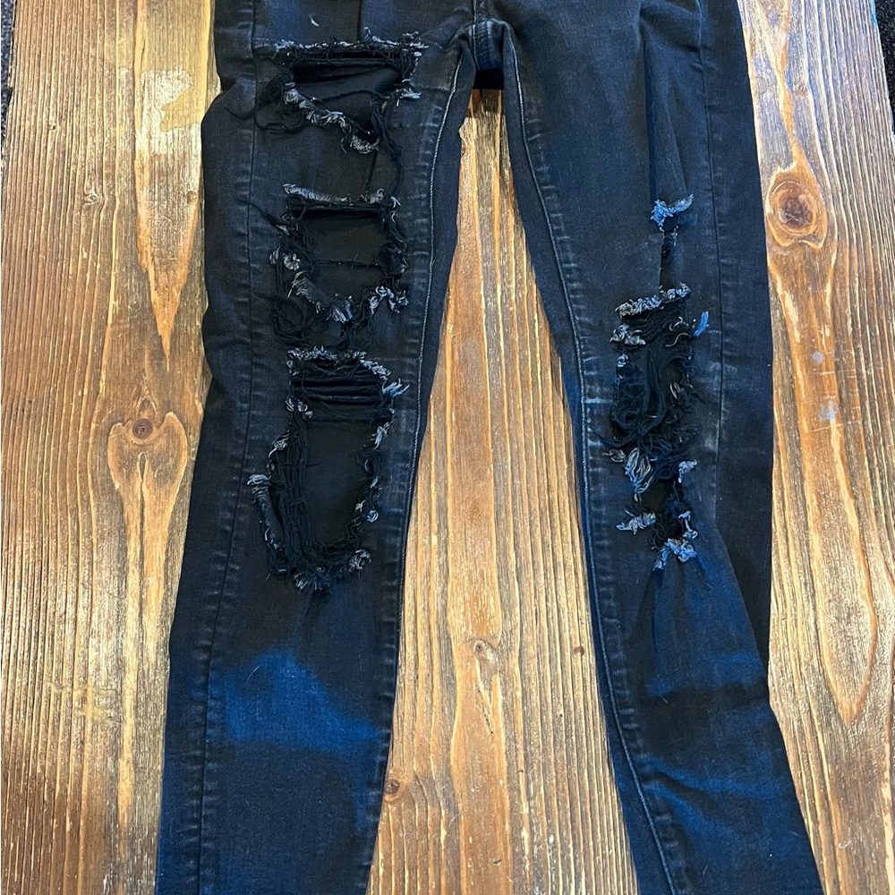 American Eagle Outfitters Ripped Black Skinny Jeans
